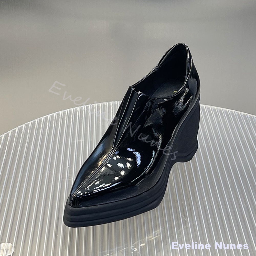 Patent Leather V Cut Pointed T - огляд і ціна Street Fashion Y2K