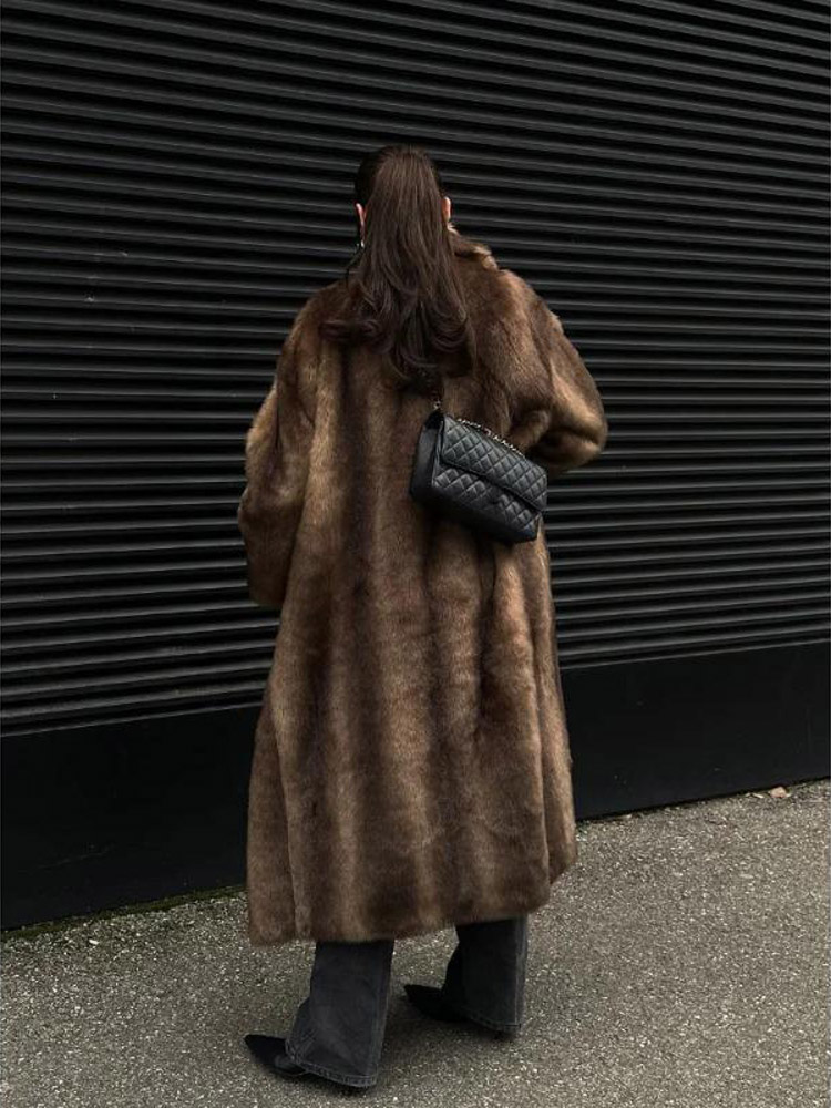 Solid  Women Faux Fur Long Coa - огляд і ціна Street Fashion Men 2025