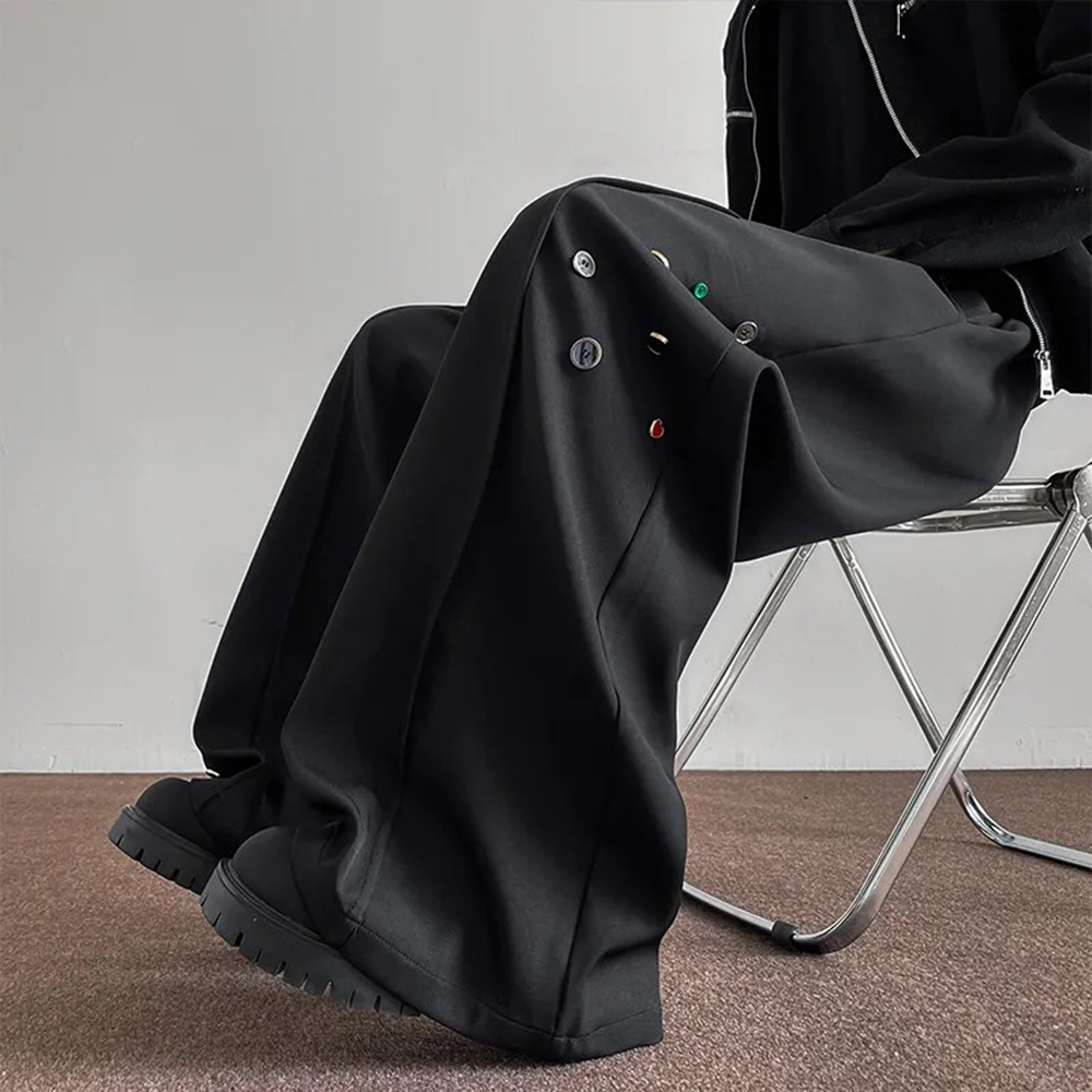 Mens Trousers Button Decoratio - огляд і ціна Street Fashion Men 2025