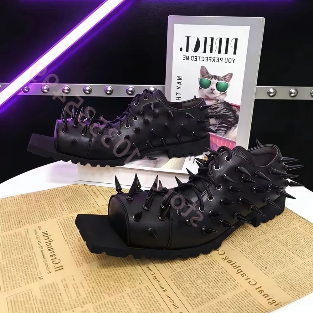Women's Black Leather Hog Toe  - огляд і ціна Street Fashion Y2K